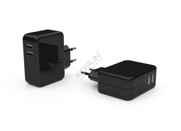 24W Dual USB Ports European Wall Charger